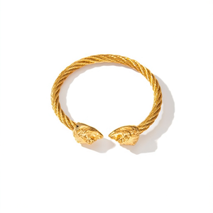 Bracelet manchette tendance en acier inoxydable 316L plaqué or PVD, durable et résistant - Product Image 2