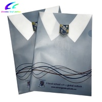 Protège-feuilles transparents en PP format A4 personnalisés en forme de L avec levier, surface brillante/mate/givrée, imprimés offset