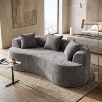 Canapé d'angle trois places en chenille pour appartement - Design moderne, durable et écologique