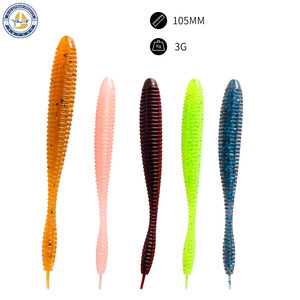 Señuelo blando con cola de aguja en espiral, 5 colores, 4 pulgadas, para pesca de lubina, señuelos de fondo - Product Image 2