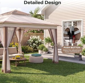 Gazebo Pop-up 12x12 con Zanzariera, Altezza Regolabile, Tenda da Esterno con Borsa per il Trasporto - Product Image 6
