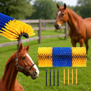 Set di spazzole per alleviare il prurito dei cavalli, 3 pezzi, 20 pollici, spazzole per la cura dei cavalli per uso equestre, colore solido, materiale PP - Product Image 2