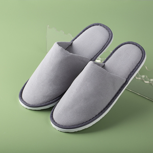 Chaussons de spa en coton lavé de luxe pour hôtel avec logo personnalisé, artisanat à trois points de couture - Product Image 2
