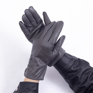 Guanti invernali alla moda in vera pelle per donne che si incrociano con un Design caldo guanti antivento per donna - Product Image 3