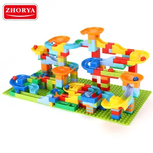 Zhorya Hot Sale 340PCS Marble Race Run Compatible Building Blocks Sets Funnel Slide Blocks DIY Bricks Toys