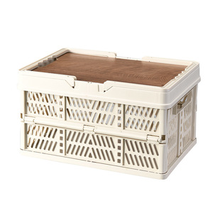 Boîte de rangement pliable avec couvercle creux, sans poignée, pliable, portable, pour l'extérieur, avec étagères intégrées, pour la <span class=keywords><strong>cuisine</strong></span>, 30*20*16cm - Product Image 1