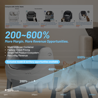 Bac à litière automatique intelligent, bac à litière autonettoyant pour chat, grande capacité, toilette automatique pour chat avec contrôle par application pour plusieurs chats