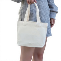 Sac fourre-tout décontracté en toile vierge personnalisable avec logo pour publicité promotionnelle, shopping, à porter à la main ou à l'épaule, avec motif uni