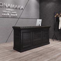 Rétro couleur optionnelle sur mesure Commercial Long hôpital bureau Bar forme artistique beauté comptoir bureau Salon réception