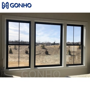 Nhà máy Giá Đôi Treo Cửa Sổ nhôm tác động bão Đôi Treo Cửa Sổ Màu Đen - Product Image 2