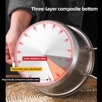 Ensemble de casseroles et poêles en acier inoxydable de qualité supérieure, 3 pièces, couleur argent, pour cuisinière à induction