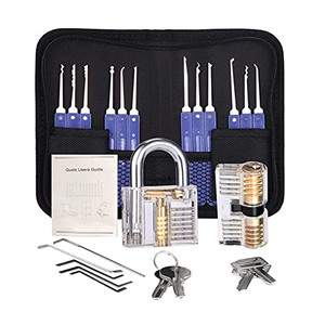 Quà Tặng Lockpicking Đào Tạo Thiết Cung Cấp Thép Chất Lượng Cao 17 Cái Khóa Chọn Set Thợ Khóa Công Cụ Với Trong Suốt <span class=keywords><strong>Extractor</strong></span> - Product Image 1