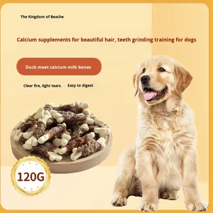 Friandises pour chiens : Biscuits à la viande de poulet et de canard, enrichis en calcium, pour le nettoyage des dents, sans additifs, pour chiens de type Teddy - Product Image 5