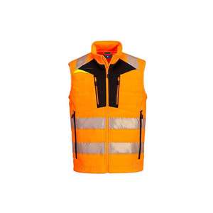 PORTWEST - DX479OBRL DX4 <b>Hi</b>-<b>Vis</b> hybrid baffle bodywarmer <b>orange</b>/black - EAN 5036108388981 <b>HI</b>-<b>VIS</b> WORKWEAR - Product Image 1
