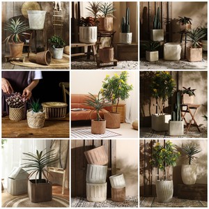 Maceta pequeña de cemento pintada a mano <span class=keywords><strong>con</strong></span> cara creativa, <span class=keywords><strong>macetas</strong></span> de escritorio de estilo americano, maceta de flor de planta verde suculenta - Product Image 6