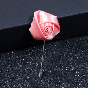 Accesorios de boda Rosa flor ramillete traje escote insertar aguja larga azul Rosa ramillete collar pin broche para hombres - Product Image 6