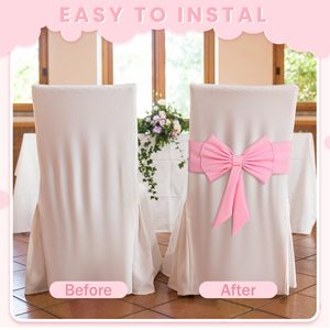 Fundas Elásticas para Sillas <span class=keywords><strong>de</strong></span> Spandex para Bodas, Lazos Decorativos Universales para Sillas - Product Image 4