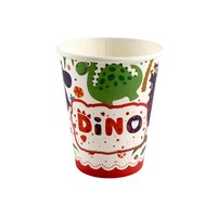 Gobelets jetables biodégradables en papier motif dinosaure, 8 pièces, 9 oz, pour anniversaires et fêtes d'enfants sur le thème des dinosaures - Vente chaude