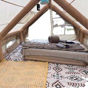 Tente gonflable imperméable et coupe-vent, deux chambres, un salon, double couche Oxford, pour le camping familial par tous les temps - Product Image 1