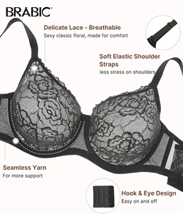 <span class=keywords><strong>Reggiseni</strong></span> <span class=keywords><strong>Minimizer</strong></span> BRABIC per Donne, Copertura Totale Senza Cuciture, Reggiseno in Pizzo Non Imbottito <span class=keywords><strong>con</strong></span> <span class=keywords><strong>Ferretto</strong></span> per Seni Grandi, Reggiseno Quotidiano - Product Image 2
