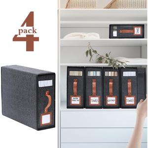 Tấm Ga Trải Giường Tổ Chức Lưu Trữ Với Da Xử Lý Rõ Ràng Cửa Sổ Có Thể Gập Lại Linen Organizer Cho Tấm Khăn Chăn - Product Image 5