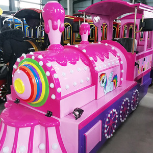 Élégant Train Touristique Rose Électrique sans Rails pour Enfants, Parc d'Attractions et Parcs Extérieurs - Product Image 3