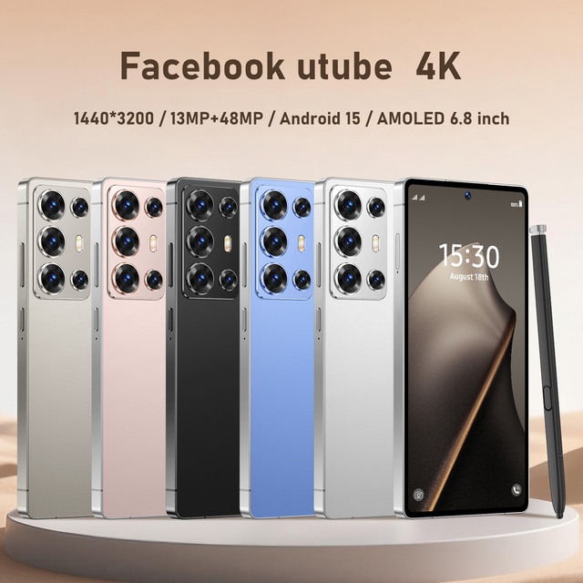 C25Ultra 5g Smartphone 6.8inch Android15 Cellphone12+512GB Octa-core Face Recognition Dual SIM Dual Standby Mobile Phone