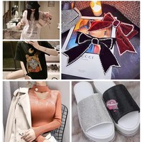 Transferts thermocollants de strass en cristal de haute qualité pour vêtements, avec logo personnalisé, effet diamant brillant, vente en gros