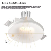 Plafonniers encastrés sans cadre à LED modernes blancs GU10 pour usage intérieur, spots encastrés en plâtre, lumière réglable 3 couleurs, CRI élevé