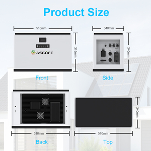 Stock UE Système de stockage d'énergie solaire domestique hors réseau 51,2 V Batterie LiFePO4 72 Ah 5120 Wh 5-10 kW Connexion hybride au réseau - Product Image 4