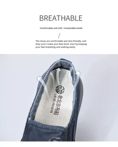 Calzado de Lona para Hombre, Estilo Casual, Cómodo, con Suela Suave, de Algodón Puro, Fácil de Poner, Ideal para Primavera - Product Image 5