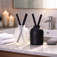 Bouteille diffuseur d'arômes en verre arrondi grande capacité 400 ml, style minimaliste, idéale pour la décoration intérieure et comme cadeau pour chambre à coucher – Vente chaude