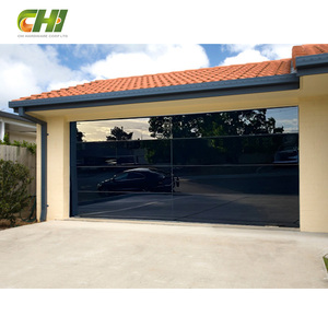 Puertas de garaje de vista completa de vidrio de aluminio templado superior automático seccional moderno de fábrica CHI para casa - Product Image 1