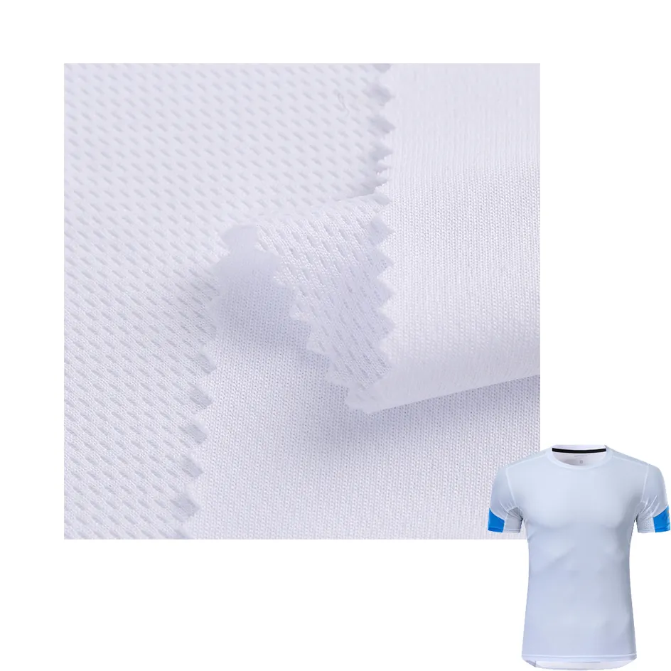 Nhà Máy Sản Xuất Bán Trực Tiếp 100% Polyester Vải Bird Eye Lưới Vải Cho Thể Thao POLY Mắt Chim