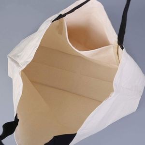 12 Oz Grocery Beach Shopping Multi-Purpose Washable Tote <b>Large</b> White Canvas Sling Bag With Black Handle - Product Image 2