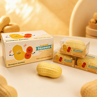 Jouet Squishy Géant en Forme d'Arachide, Réaliste, Doux, en TPR Non Toxique, Anti-Stress, Jouet Sensoriel pour Enfants de 5 à 7 Ans, Idéal pour les Fêtes