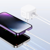 Cargador Rápido Universal con Doble Puerto USB Tipo-C PD y Enchufe UK/EU para Teléfonos Inteligentes Android, Tabletas, Relojes Inteligentes y Cámaras