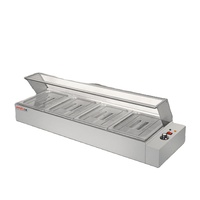 Table de Travail Commerciale Portable avec Bain-Marie Gastro 1/1 GN pour Restauration Professionnelle – Vitrine Chaude avec Plateau Intégré