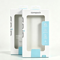Caja de Papel Rígido Reciclable Personalizada para Estuche de Teléfono Móvil 17/16/15 con Forro de Esponja, Orificio para Colgar y Ventana de Exhibición