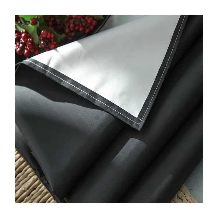 210D Blackout Curtain Fabric 100% Polyester Silver Coated Oxford Fabric pu/pvc Waterproof Fabric for outdoor umbrellas