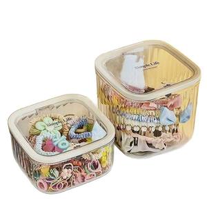 Boîte de rangement de bureau rectangulaire moderne en plastique PP sans BPA, étui de rangement portable pour bijoux de bureau pour filles - Product Image 1