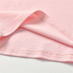 Camiseta de Verano para Niñas, Barata, de Buena Calidad, Estampada, Informal, de Punto, 100% Algodón, Transpirable, de Manga Corta, al por Mayor - Product Image 5