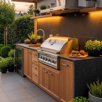 Ensemble de cuisine extérieure en aluminium sur mesure, grilles BBQ, armoires de cuisine résistantes aux intempéries et accessoires, unité BBQ portable