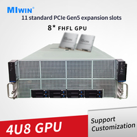 Serveur IA personnalisé 4U, tout neuf, deux processeurs Xeon de 4e/5e génération, 8 cartes GPU 4090, station de travail, 8 disques durs SATA de 2,5 pouces, serveur de calcul IA