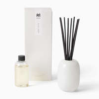 Mescente vente en gros de luxe personnalisé 500ml grande bouteille en verre fleur fibre bâton roseau diffuseur huiles ensemble