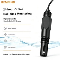 Capteur de conductivité de l'eau industrielle, électrode en graphite anti-corrosion, boîtier PPS IP68, capteur EC personnalisable OEM, 0-20mS/cm