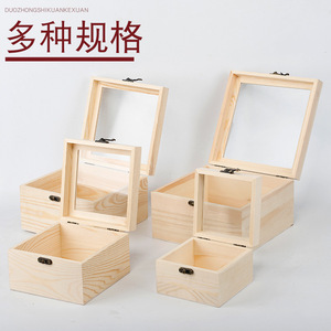 Solid wood gift <b>boxes</b>, wooden packaging <b>boxes</b>, <b>pine</b> wood glass <b>boxes</b>, jewelry storage <b>boxes</b>; logo printing available. - Product Image 3