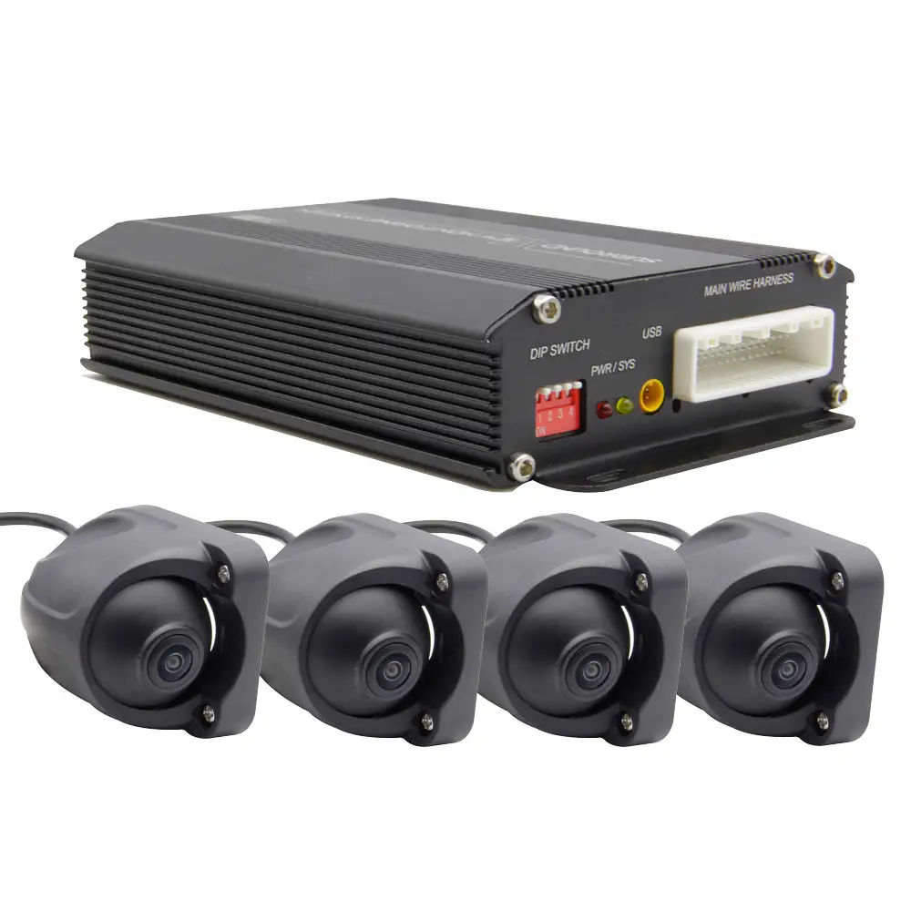 4 Way Reverse 360 Degree 3D 360 View All Round Bird View Car Camera System With HD DVR