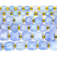 Perles carrées en pierres précieuses naturelles Xulin de 6 mm, 8 mm, 10 mm, perles cubiques facettées en aquamarine pour bracelet, bricolage