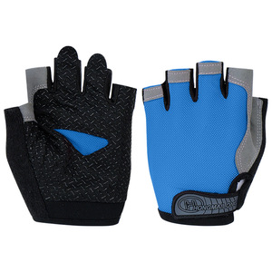 Gants de cyclisme d'été pour hommes, légers, en maille respirante, anti-callosités, en soie glacée, à doigts exposés - Product Image 2